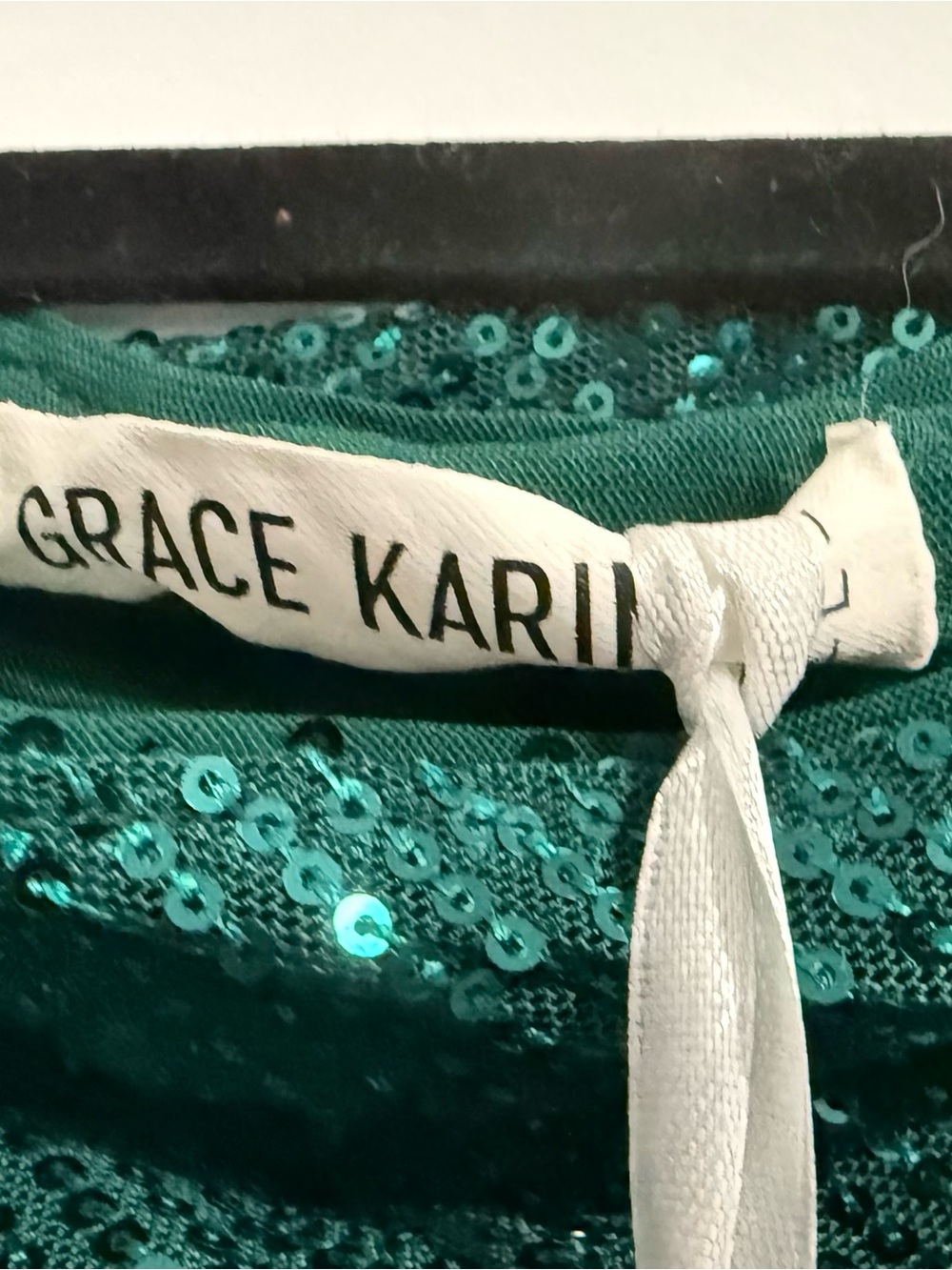 NWT Grace Karin Emerald Green Sequin One Shoulder Cocktail Dress L - Picture 9 of 12